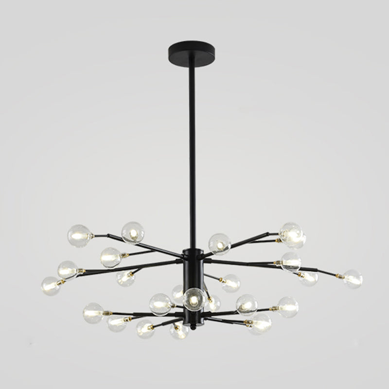 Branch Shaped Living Room LED Suspension Light Metallic Nordic Style Chandelier Light 25 Black A Clearhalo 'Ceiling Lights' 'Chandeliers' 'Glass shade' 'Glass' 'Modern Chandeliers' 'Modern' 'Pendant Lights' Lighting' 2205221