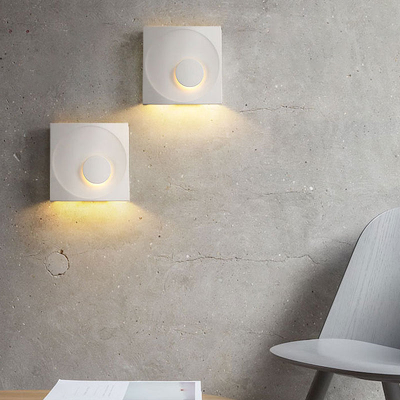 Nordic Style Square Shaped LED Wall Sconce Light Cement Bedroom Wall Mounted Lighting Clearhalo 'Modern wall lights' 'Modern' 'Wall Lamps & Sconces' 'Wall Lights' Lighting' 2205256