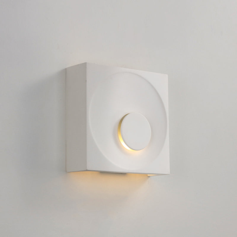 Nordic Style Square Shaped LED Wall Sconce Light Cement Bedroom Wall Mounted Lighting White Clearhalo 'Modern wall lights' 'Modern' 'Wall Lamps & Sconces' 'Wall Lights' Lighting' 2205259