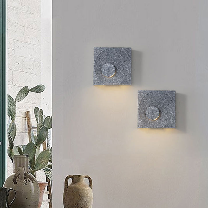 Nordic Style Square Shaped LED Wall Sconce Light Cement Bedroom Wall Mounted Lighting Clearhalo 'Modern wall lights' 'Modern' 'Wall Lamps & Sconces' 'Wall Lights' Lighting' 2205260