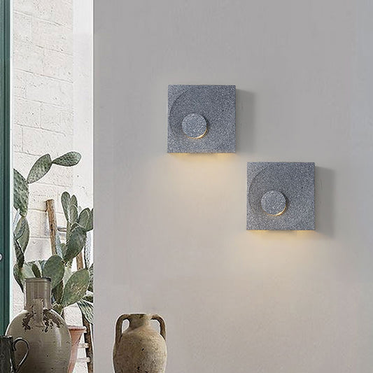 Nordic Style Square Shaped LED Wall Sconce Light Cement Bedroom Wall Mounted Lighting Clearhalo 'Modern wall lights' 'Modern' 'Wall Lamps & Sconces' 'Wall Lights' Lighting' 2205260