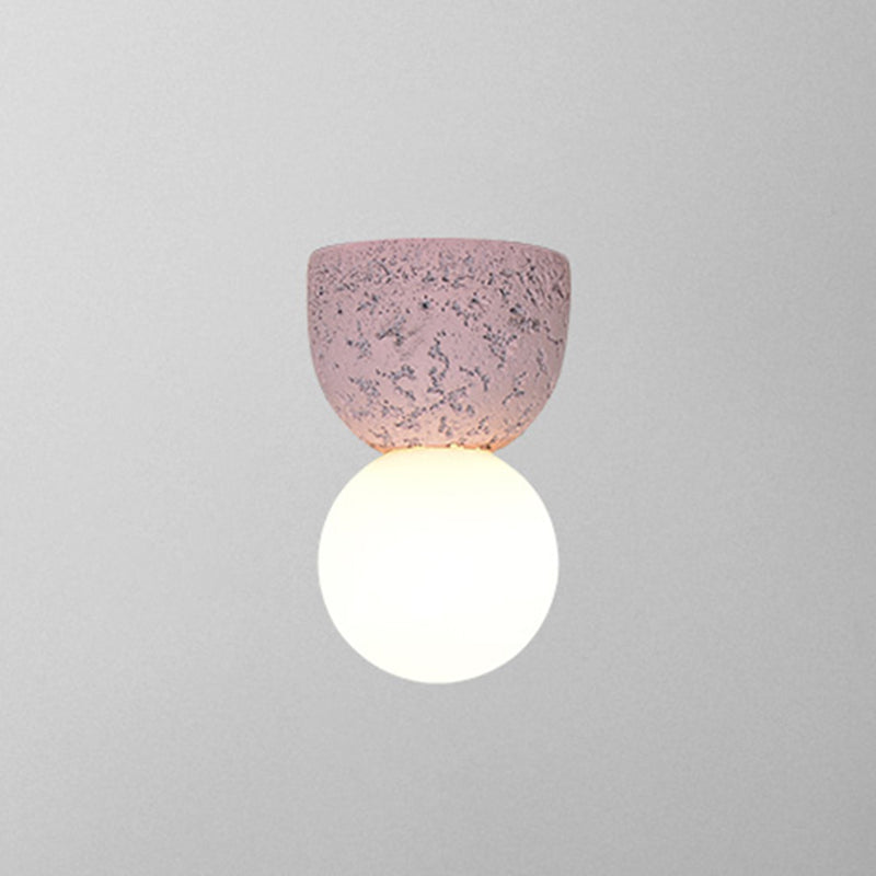 Resin-Cement Bell Wall Sconce Lamp Modern Style Single-Bulb Wall Lighting Fixture Pink Clearhalo 'Modern wall lights' 'Modern' 'Wall Lamps & Sconces' 'Wall Lights' Lighting' 2205267