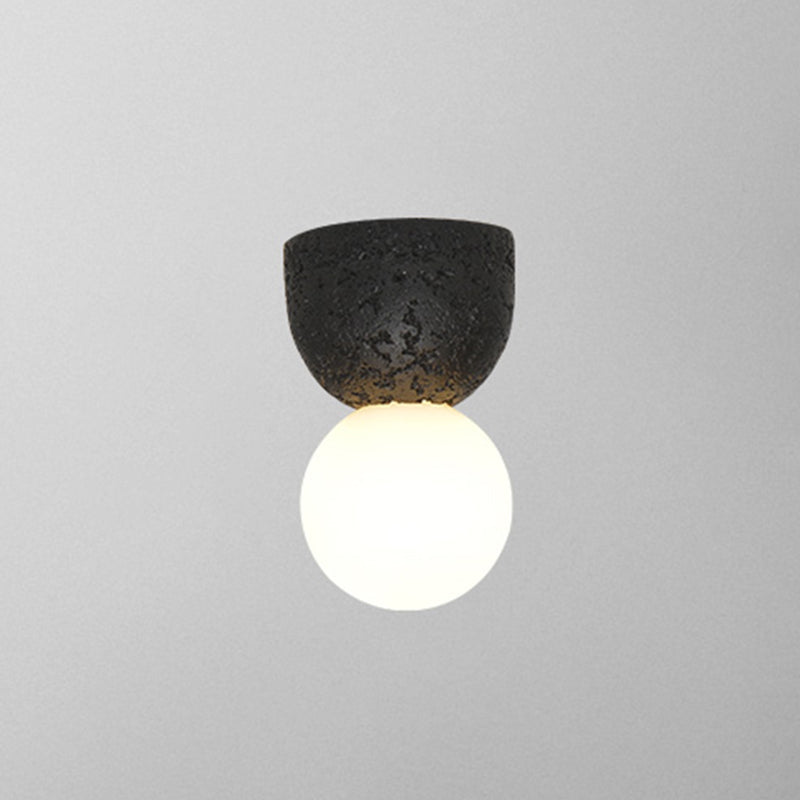 Resin-Cement Bell Wall Sconce Lamp Modern Style Single-Bulb Wall Lighting Fixture Black Clearhalo 'Modern wall lights' 'Modern' 'Wall Lamps & Sconces' 'Wall Lights' Lighting' 2205270