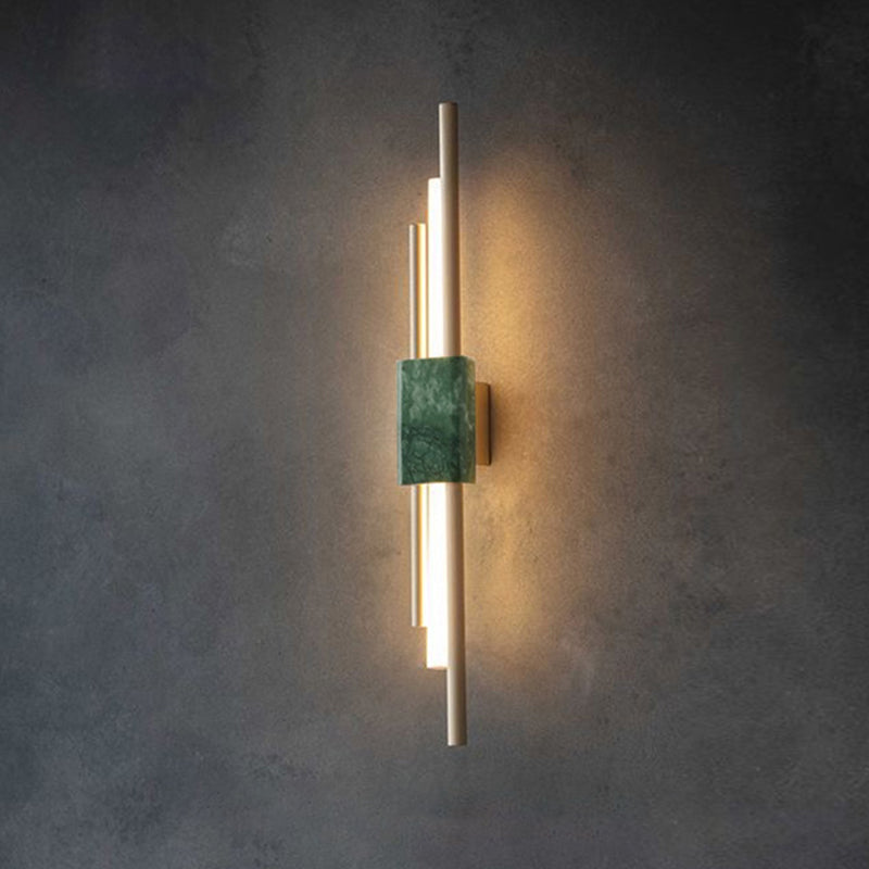 Stick Wall Sconce Light Simplistic Acrylic Green LED Wall Mount Light with Marble Decor Clearhalo 'Modern wall lights' 'Modern' 'Wall Lamps & Sconces' 'Wall Lights' Lighting' 2205272