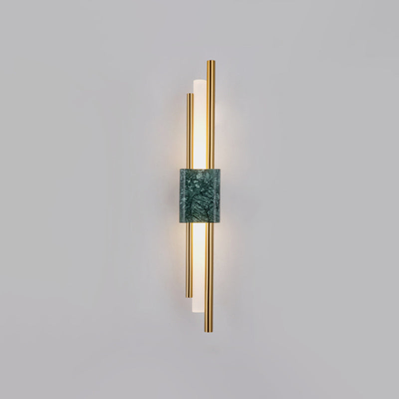 Stick Wall Sconce Light Simplistic Acrylic Green LED Wall Mount Light with Marble Decor Green 23.5" Clearhalo 'Modern wall lights' 'Modern' 'Wall Lamps & Sconces' 'Wall Lights' Lighting' 2205273