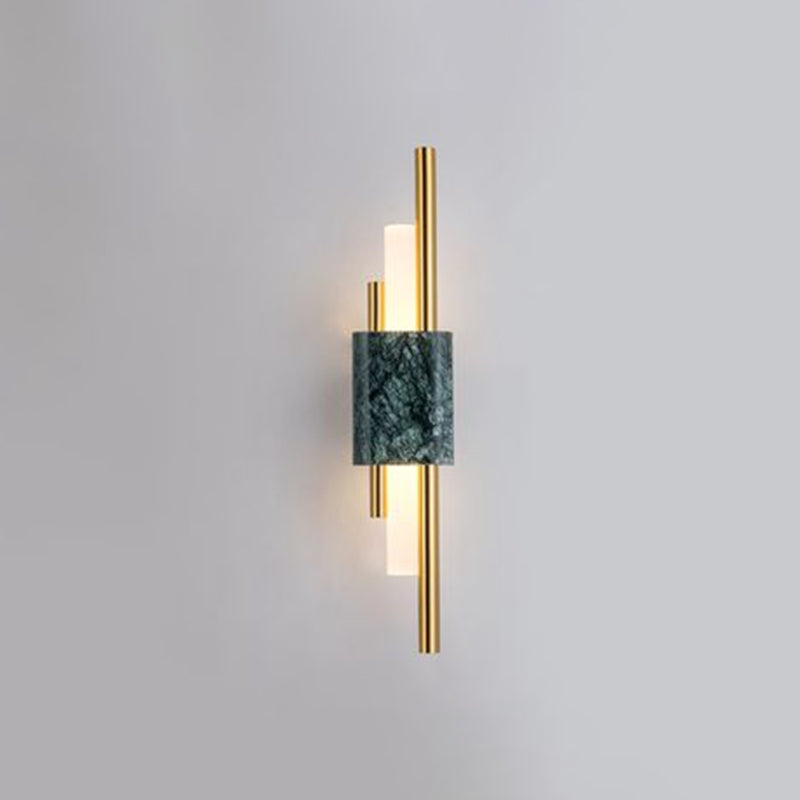 Stick Wall Sconce Light Simplistic Acrylic Green LED Wall Mount Light with Marble Decor Green 18" Clearhalo 'Modern wall lights' 'Modern' 'Wall Lamps & Sconces' 'Wall Lights' Lighting' 2205277