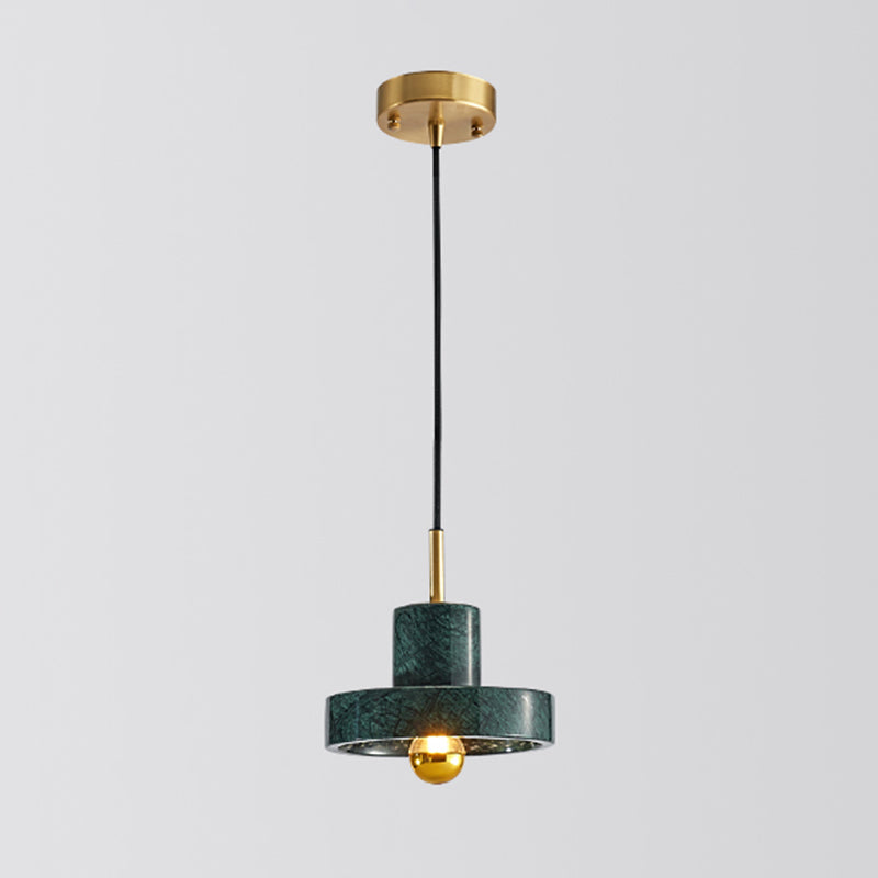 Shaded Dining Room Suspension Lighting Marble 1��Head Minimalistic Pendant Ceiling Light Green Barn Clearhalo 'Ceiling Lights' 'Modern Pendants' 'Modern' 'Pendant Lights' 'Pendants' Lighting' 2205336