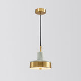 Shaded Dining Room Suspension Lighting Marble 1��Head Minimalistic Pendant Ceiling Light White Round Clearhalo 'Ceiling Lights' 'Modern Pendants' 'Modern' 'Pendant Lights' 'Pendants' Lighting' 2205342