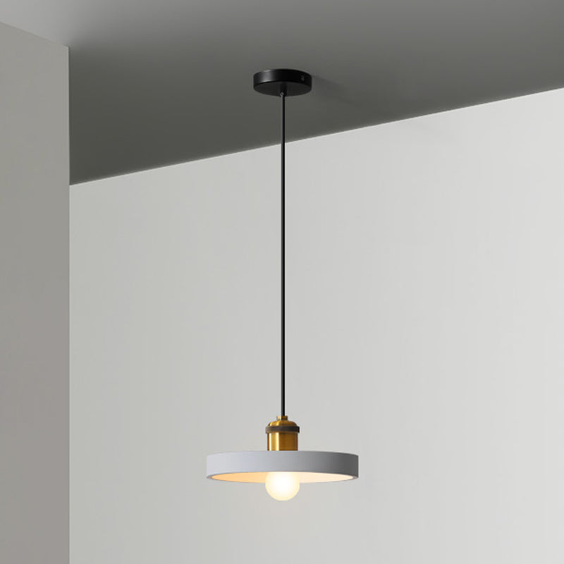 Simple Geometric Shade Pendant Light Resin-Cement Single Dining Room Suspension Light Fixture Grey Round Clearhalo 'Ceiling Lights' 'Modern Pendants' 'Modern' 'Pendant Lights' 'Pendants' Lighting' 2205355