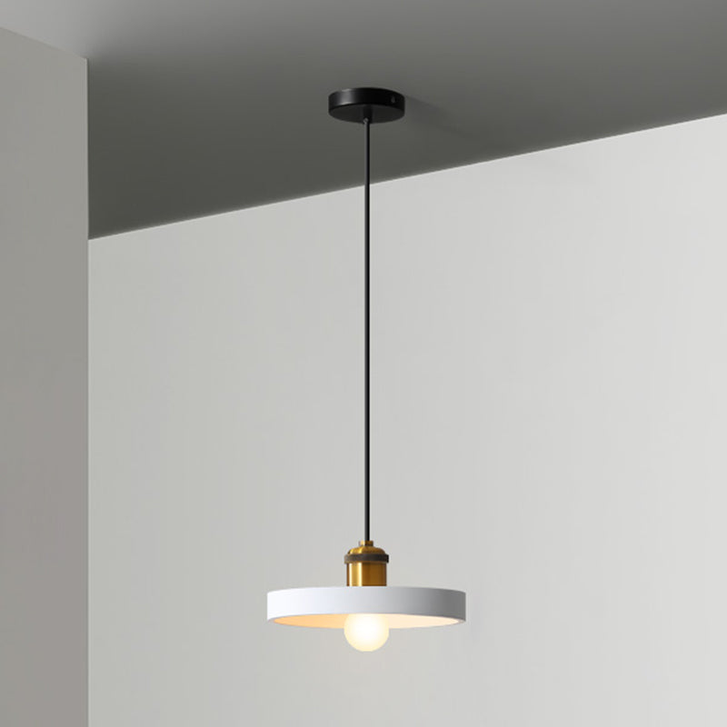 Simple Geometric Shade Pendant Light Resin-Cement Single Dining Room Suspension Light Fixture White Round Clearhalo 'Ceiling Lights' 'Modern Pendants' 'Modern' 'Pendant Lights' 'Pendants' Lighting' 2205356