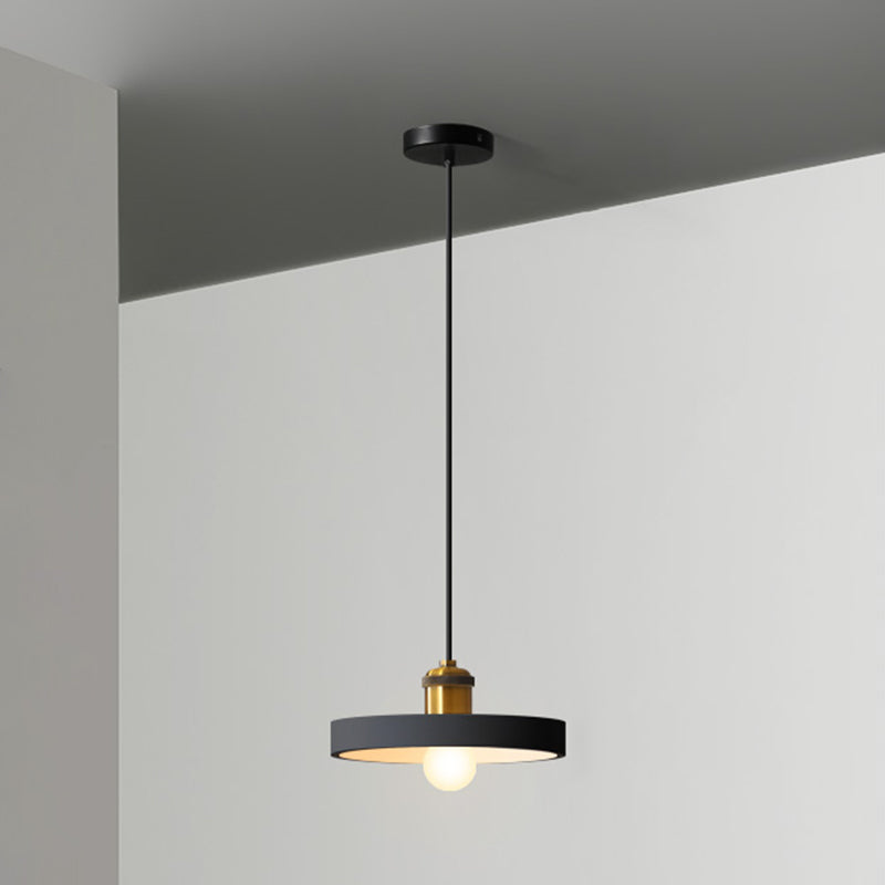 Simple Geometric Shade Pendant Light Resin-Cement Single Dining Room Suspension Light Fixture Black Round Clearhalo 'Ceiling Lights' 'Modern Pendants' 'Modern' 'Pendant Lights' 'Pendants' Lighting' 2205361