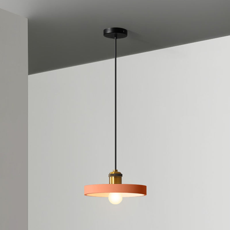 Simple Geometric Shade Pendant Light Resin-Cement Single Dining Room Suspension Light Fixture Orange Round Clearhalo 'Ceiling Lights' 'Modern Pendants' 'Modern' 'Pendant Lights' 'Pendants' Lighting' 2205362