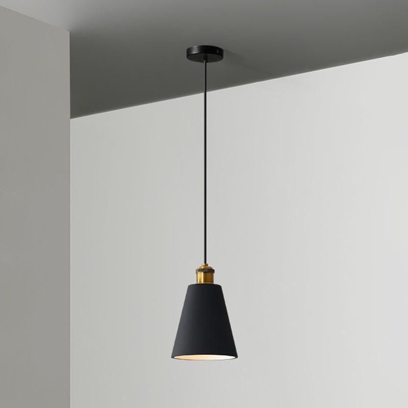 Simple Geometric Shade Pendant Light Resin-Cement Single Dining Room Suspension Light Fixture Black Cone Clearhalo 'Ceiling Lights' 'Modern Pendants' 'Modern' 'Pendant Lights' 'Pendants' Lighting' 2205365