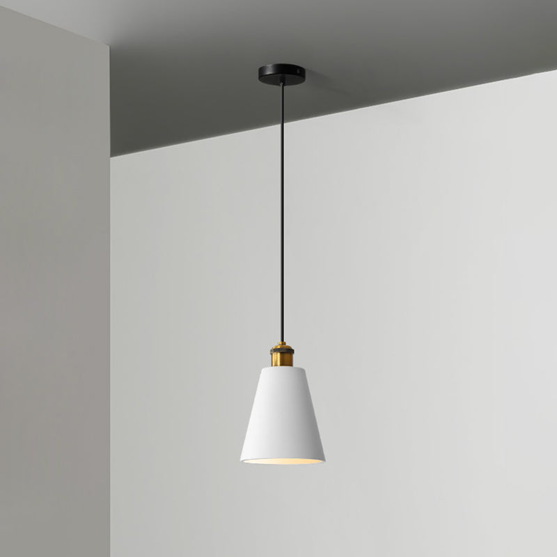 Simple Geometric Shade Pendant Light Resin-Cement Single Dining Room Suspension Light Fixture White Cone Clearhalo 'Ceiling Lights' 'Modern Pendants' 'Modern' 'Pendant Lights' 'Pendants' Lighting' 2205368