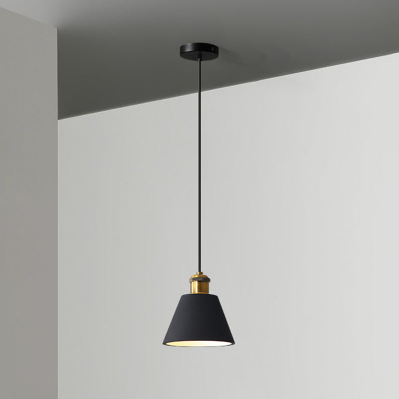 Simple Geometric Shade Pendant Light Resin-Cement Single Dining Room Suspension Light Fixture Black Barrel Clearhalo 'Ceiling Lights' 'Modern Pendants' 'Modern' 'Pendant Lights' 'Pendants' Lighting' 2205369