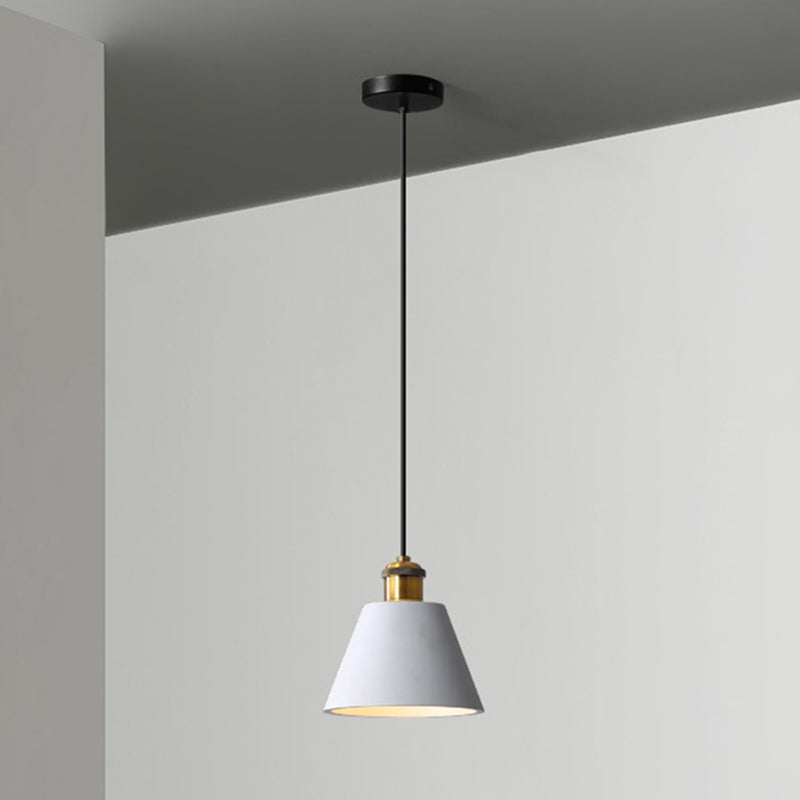 Simple Geometric Shade Pendant Light Resin-Cement Single Dining Room Suspension Light Fixture Grey Barrel Clearhalo 'Ceiling Lights' 'Modern Pendants' 'Modern' 'Pendant Lights' 'Pendants' Lighting' 2205371