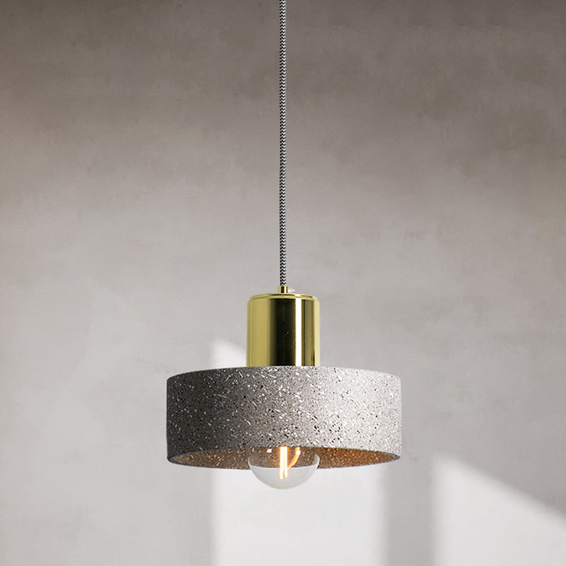Cement Geometrical Ceiling Light Nordic Style 1-Light Hanging Lamp for Restaurant White D Clearhalo 'Ceiling Lights' 'Modern Pendants' 'Modern' 'Pendant Lights' 'Pendants' Lighting' 2205375