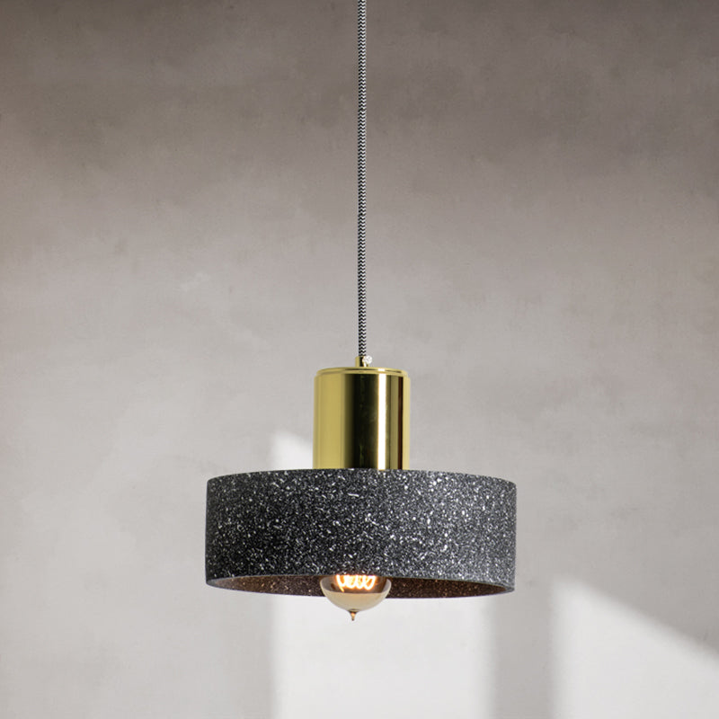 Cement Geometrical Ceiling Light Nordic Style 1-Light Hanging Lamp for Restaurant Black D Clearhalo 'Ceiling Lights' 'Modern Pendants' 'Modern' 'Pendant Lights' 'Pendants' Lighting' 2205377