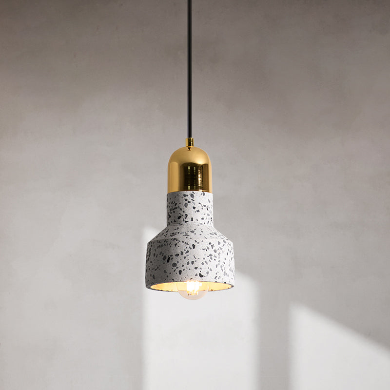 Cement Geometrical Ceiling Light Nordic Style 1-Light Hanging Lamp for Restaurant White A Clearhalo 'Ceiling Lights' 'Modern Pendants' 'Modern' 'Pendant Lights' 'Pendants' Lighting' 2205379