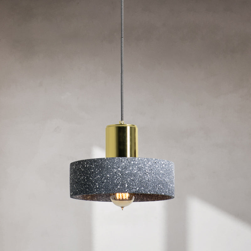 Cement Geometrical Ceiling Light Nordic Style 1-Light Hanging Lamp for Restaurant Blue D Clearhalo 'Ceiling Lights' 'Modern Pendants' 'Modern' 'Pendant Lights' 'Pendants' Lighting' 2205380