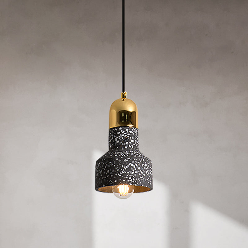 Cement Geometrical Ceiling Light Nordic Style 1-Light Hanging Lamp for Restaurant Black A Clearhalo 'Ceiling Lights' 'Modern Pendants' 'Modern' 'Pendant Lights' 'Pendants' Lighting' 2205382