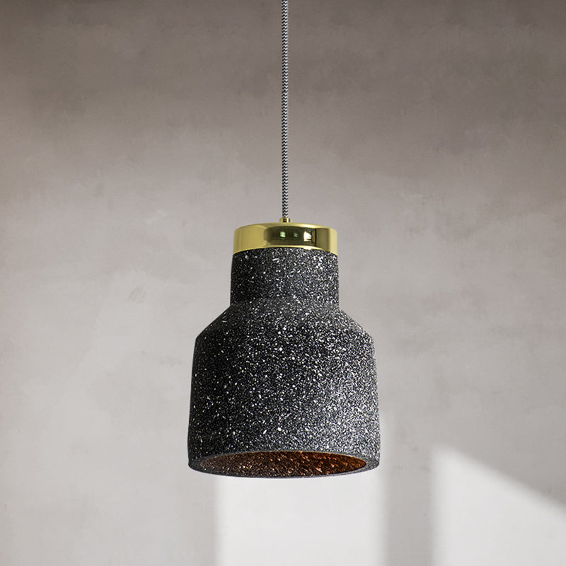 Cement Geometrical Ceiling Light Nordic Style 1-Light Hanging Lamp for Restaurant Black C Clearhalo 'Ceiling Lights' 'Modern Pendants' 'Modern' 'Pendant Lights' 'Pendants' Lighting' 2205387