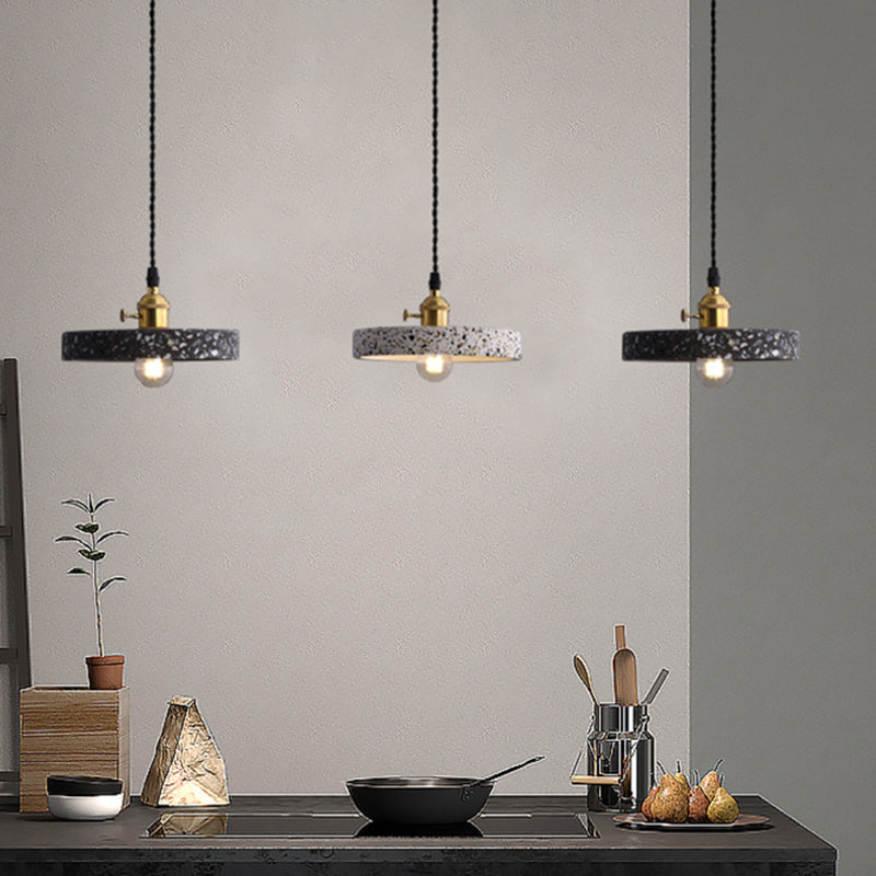 Geometric Dining Room Suspension Lighting Terrazzo 1��Head Minimalistic Pendant Ceiling Light Clearhalo 'Ceiling Lights' 'Modern Pendants' 'Modern' 'Pendant Lights' 'Pendants' Lighting' 2205388