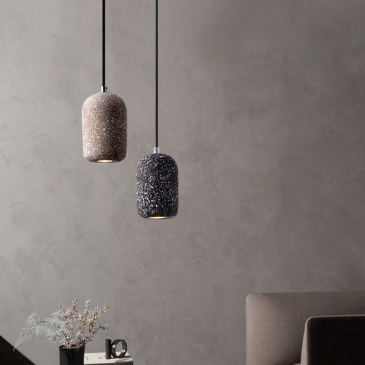 Nordic Capsule Pendant Light Cement Single-Bulb Dining Room Suspension Light Fixture Clearhalo 'Ceiling Lights' 'Modern Pendants' 'Modern' 'Pendant Lights' 'Pendants' Lighting' 2205424