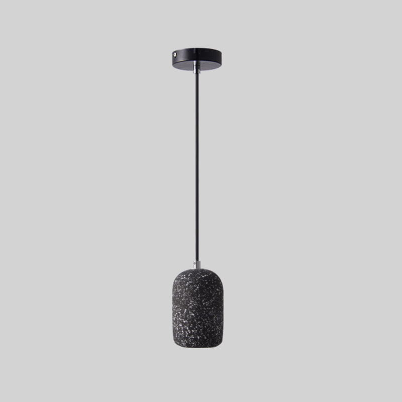 Nordic Capsule Pendant Light Cement Single-Bulb Dining Room Suspension Light Fixture Black Clearhalo 'Ceiling Lights' 'Modern Pendants' 'Modern' 'Pendant Lights' 'Pendants' Lighting' 2205425