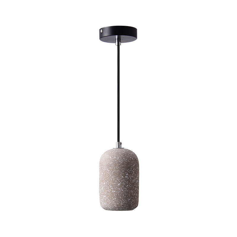Nordic Capsule Pendant Light Cement Single-Bulb Dining Room Suspension Light Fixture Clearhalo 'Ceiling Lights' 'Modern Pendants' 'Modern' 'Pendant Lights' 'Pendants' Lighting' 2205429