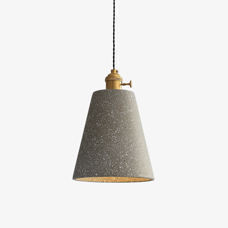 Terrazzo Geometric Suspension Light Minimalistic 1-Light Pendant Light for Dining Room Light Gray Long Cone Clearhalo 'Ceiling Lights' 'Modern Pendants' 'Modern' 'Pendant Lights' 'Pendants' Lighting' 2205432