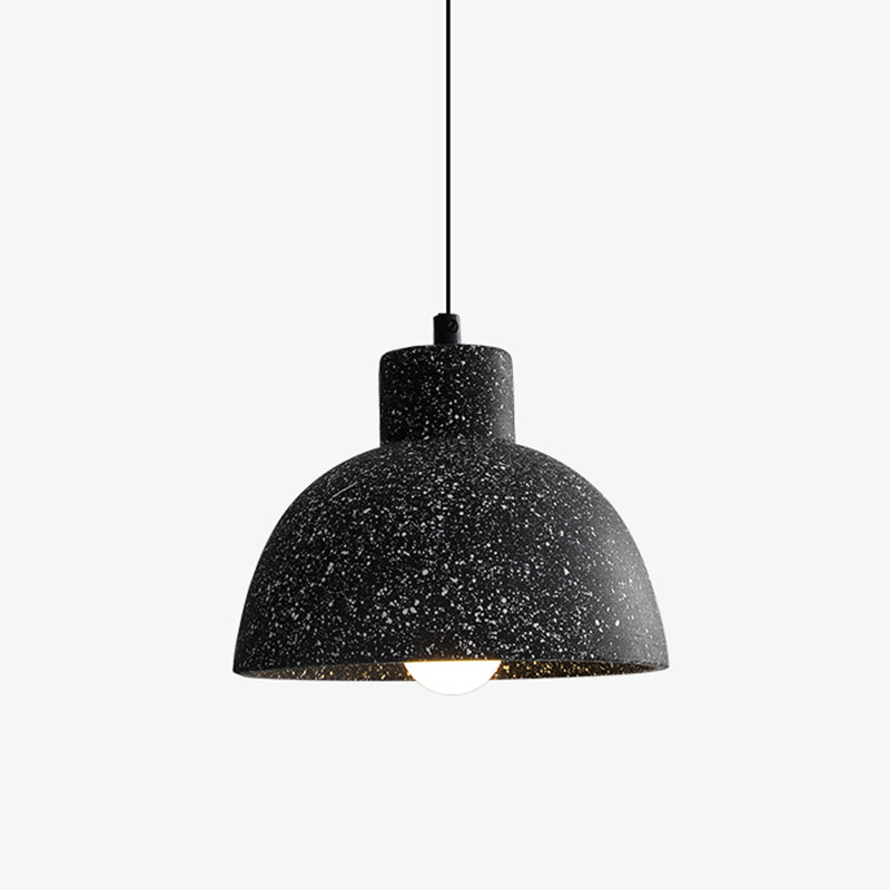 Terrazzo Geometric Suspension Light Minimalistic 1-Light Pendant Light for Dining Room Grey Dome Clearhalo 'Ceiling Lights' 'Modern Pendants' 'Modern' 'Pendant Lights' 'Pendants' Lighting' 2205436