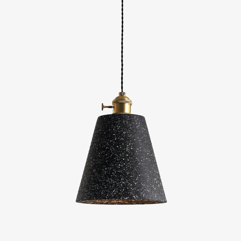 Terrazzo Geometric Suspension Light Minimalistic 1-Light Pendant Light for Dining Room Grey Long Cone Clearhalo 'Ceiling Lights' 'Modern Pendants' 'Modern' 'Pendant Lights' 'Pendants' Lighting' 2205440