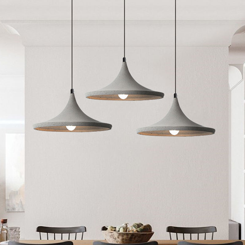 Cone Suspension Lighting Simplicity Cement 1��Head Dining Room Pendant Ceiling Light in Grey Clearhalo 'Ceiling Lights' 'Modern Pendants' 'Modern' 'Pendant Lights' 'Pendants' Lighting' 2205455