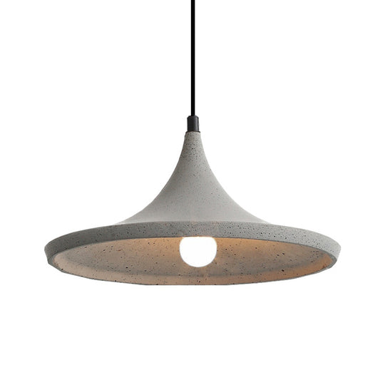 Cone Suspension Lighting Simplicity Cement 1 Head Dining Room Pendant Ceiling Light in Grey Clearhalo 'Ceiling Lights' 'Lighting' 'Pendant Lights' 2205457_d1f479de-5c36-4885-a1b7-145e7e6e6e18