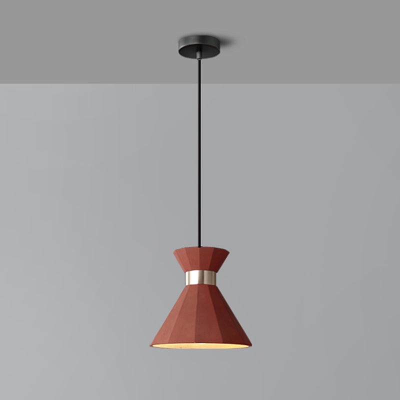 Nordic Style Castle Mermaid Pendant Light Cement Single-Bulb Bedroom Suspension Light Fixture Red Clearhalo 'Ceiling Lights' 'Modern Pendants' 'Modern' 'Pendant Lights' 'Pendants' Lighting' 2205498