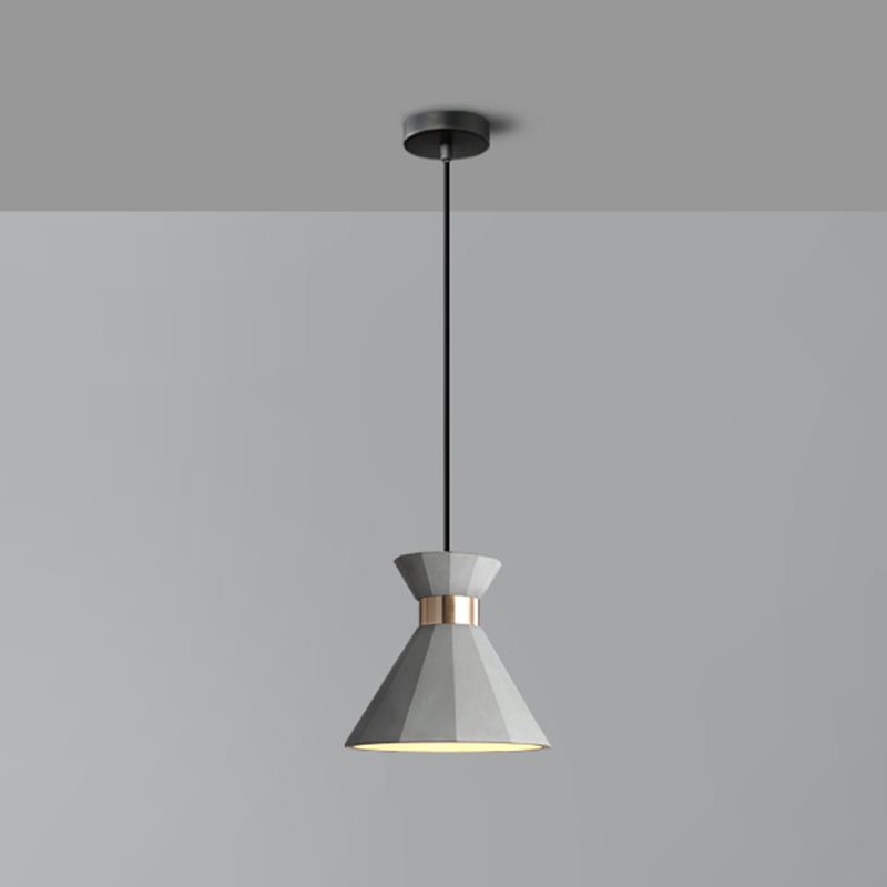 Nordic Style Castle Mermaid Pendant Light Cement Single-Bulb Bedroom Suspension Light Fixture Grey Clearhalo 'Ceiling Lights' 'Modern Pendants' 'Modern' 'Pendant Lights' 'Pendants' Lighting' 2205501