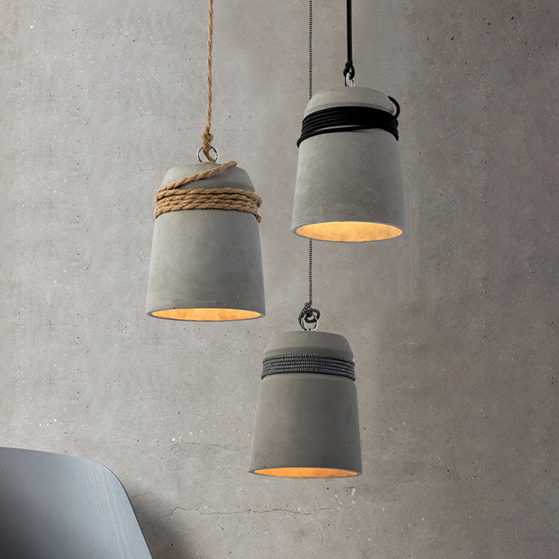 Bell Suspension Lighting Simplicity Cement Single-Bulb Dining Room Pendant Ceiling Light Clearhalo 'Ceiling Lights' 'Modern Pendants' 'Modern' 'Pendant Lights' 'Pendants' Lighting' 2205519