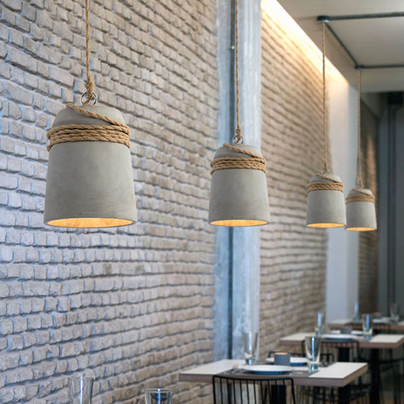 Bell Suspension Lighting Simplicity Cement Single-Bulb Dining Room Pendant Ceiling Light Clearhalo 'Ceiling Lights' 'Modern Pendants' 'Modern' 'Pendant Lights' 'Pendants' Lighting' 2205521