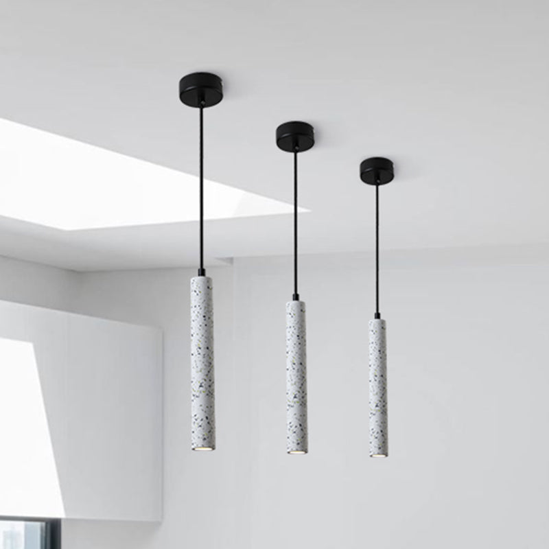 Cement Tube Suspension Lighting Simplicity 1-Light Pendant Ceiling Light for Dining Room Clearhalo 'Ceiling Lights' 'Modern Pendants' 'Modern' 'Pendant Lights' 'Pendants' Lighting' 2205564