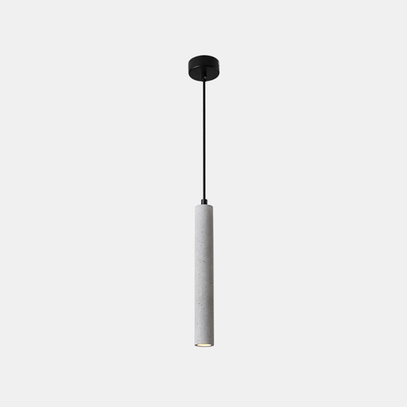 Cement Tube Suspension Lighting Simplicity 1-Light Pendant Ceiling Light for Dining Room Grey Clearhalo 'Ceiling Lights' 'Modern Pendants' 'Modern' 'Pendant Lights' 'Pendants' Lighting' 2205566