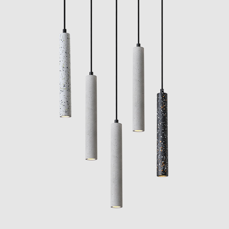 Cement Tube Suspension Lighting Simplicity 1-Light Pendant Ceiling Light for Dining Room Clearhalo 'Ceiling Lights' 'Modern Pendants' 'Modern' 'Pendant Lights' 'Pendants' Lighting' 2205567