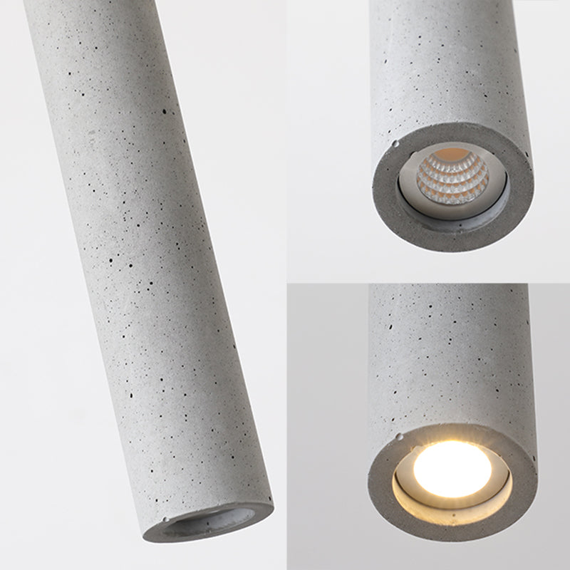 Cement Tube Suspension Lighting Simplicity 1-Light Pendant Ceiling Light for Dining Room Clearhalo 'Ceiling Lights' 'Modern Pendants' 'Modern' 'Pendant Lights' 'Pendants' Lighting' 2205571