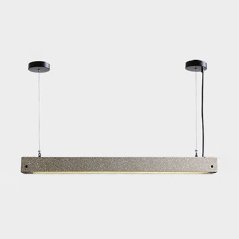 Rectangular Linear Pendant Light Modern Style Cement Dining Room LED Suspension Light Fixture in Grey Clearhalo 'Ceiling Lights' 'Modern Pendants' 'Modern' 'Pendant Lights' 'Pendants' Lighting' 2205590