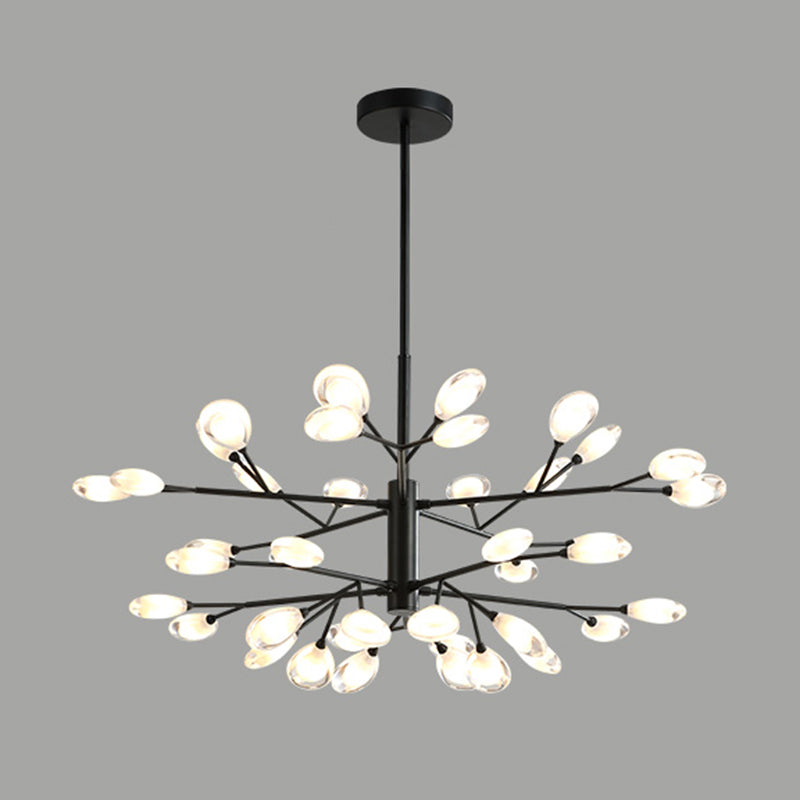 Sputnik Firefly Living Room LED Ceiling Lighting Acrylic Postmodern Chandelier Light Fixture 40 Black Clearhalo 'Ceiling Lights' 'Chandeliers' 'Modern Chandeliers' 'Modern' Lighting' 2205811