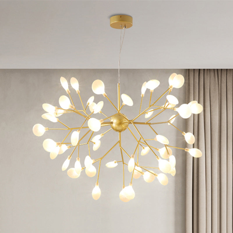 Nordic Style Sputnik Firefly LED Suspension Light Glass Living Room Chandelier Light Clearhalo 'Ceiling Lights' 'Chandeliers' 'Modern Chandeliers' 'Modern' Lighting' 2205886