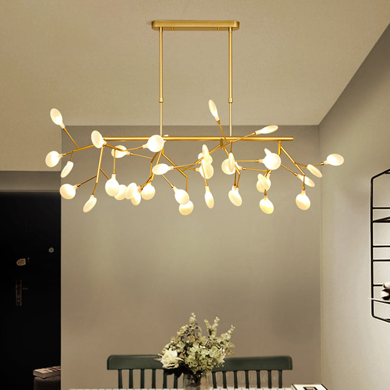 Firefly Dining Room LED Hanging Lamp Opal Glass Simplistic Island Chandelier Light Clearhalo 'Ceiling Lights' 'Island Lights' Lighting' 2205931