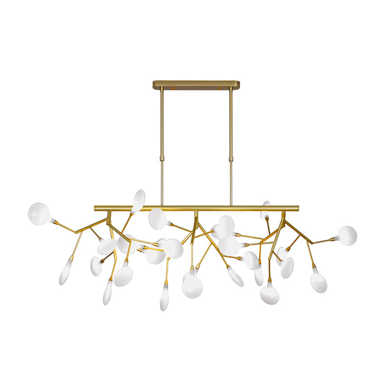 Firefly Dining Room LED Hanging Lamp Opal Glass Simplistic Island Chandelier Light Clearhalo 'Ceiling Lights' 'Island Lights' Lighting' 2205932