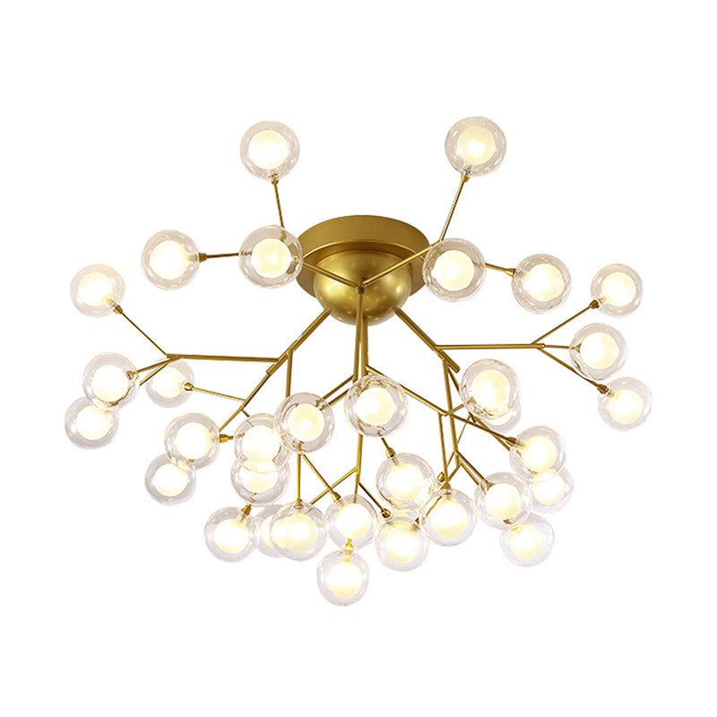 Metallic Tree Branch LED Semi Flush Light Nordic Style Flush Mount Ceiling Chandelier Clearhalo 'Ceiling Lights' 'Close To Ceiling Lights' 'Close to ceiling' 'Semi-flushmount' Lighting' 2205976