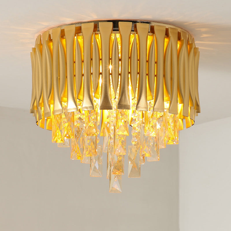 Drum Ceiling Light Fixture Modern Metal Shade 5 Lights Brass Flush ...